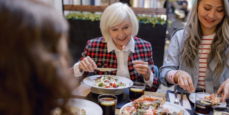 Elderly women Enjoying Lunch in Wichita Falls Assisted Living Facility